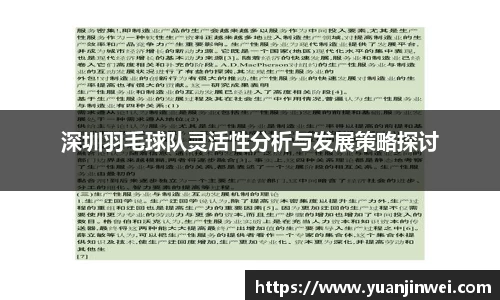 深圳羽毛球队灵活性分析与发展策略探讨
